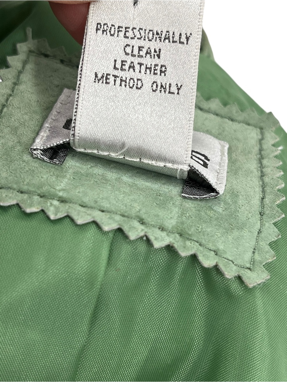 Chico's Green 100% Leather Jacket – Size 0 (US 4/Small) Flawed - Picture 7 of 10